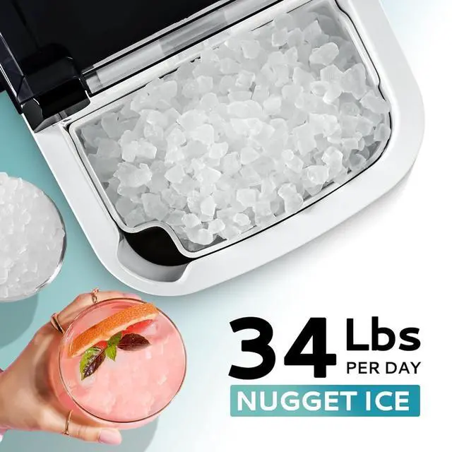 Alt view image 2 of 5 - Euhomy IM002NSI Silver Countertop Portable Nugget Ice Maker