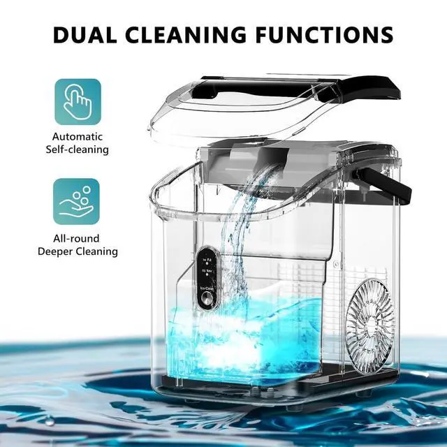 Alt view image 3 of 5 - Euhomy IM002NSI Silver Countertop Portable Nugget Ice Maker