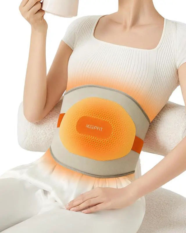 Alt view image 2 of 12 - IKEEPFIT Portable Heating Pad for Back, Cordless Wearable Heat Belt with Massager for Lower Back Pain Relief, Battery Powered 8000 mAh Rechargeable, MAXwarm® 3.0, Gift for Women Men 90-310 lbs
