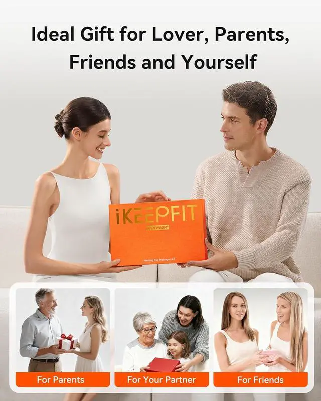 Alt view image 11 of 12 - IKEEPFIT Portable Heating Pad for Back, Cordless Wearable Heat Belt with Massager for Lower Back Pain Relief, Battery Powered 8000 mAh Rechargeable, MAXwarm® 3.0, Gift for Women Men 90-310 lbs