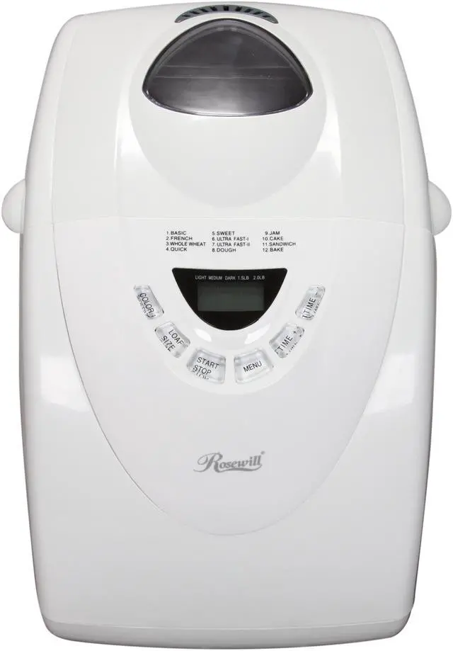 Alt view image 6 of 7 - Rosewill R-BM-01 2-Pound Programmable Bread Maker, White