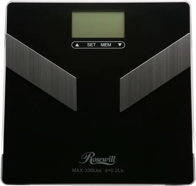 Alt view image 2 of 5 - Rosewill R-BFS-11001 Body Fat Monitor Glass Electronic Scale