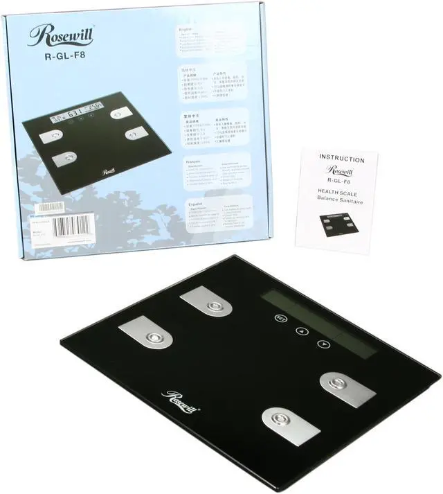 Alt view image 5 of 5 - Rosewill R-GL-F8 Body Fat & Body Water Scale