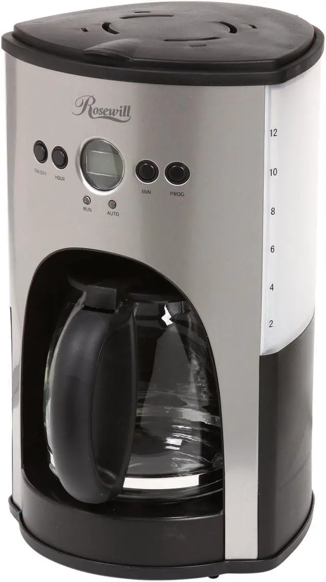 Main image of Rosewill RHCM-11001 Chrome/Black 12-Cup Programmable Coffeemaker