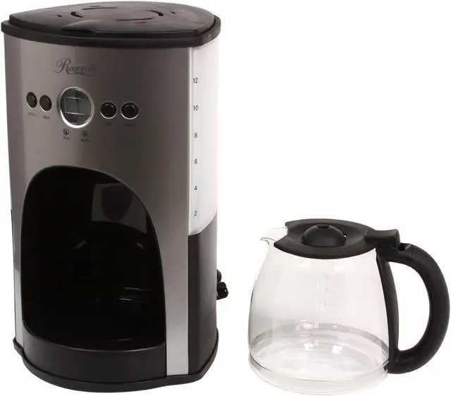 Alt view image 6 of 7 - Rosewill RHCM-11001 Chrome/Black 12-Cup Programmable Coffeemaker