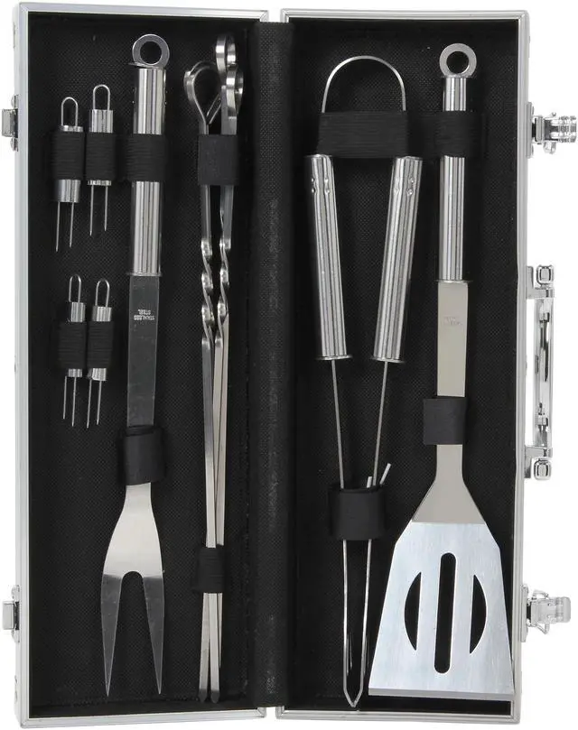 Main image of Rosewill 11 pcs Stainless-Steel BBQ Set with Aluminum Storage Case R11BBQ-11001A