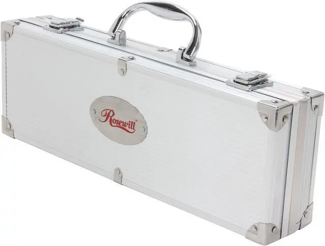 Alt view image 7 of 7 - Rosewill 11 pcs Stainless-Steel BBQ Set with Aluminum Storage Case R11BBQ-11001A