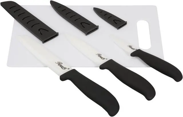 Alt view image 2 of 5 - Rosewill RHKN-13002 5-Piece Ceramic Knife and Cutting Board Set - Black Handle