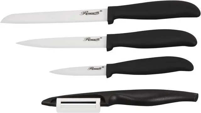 Alt view image 3 of 5 - Rosewill RHKN-13002 5-Piece Ceramic Knife and Cutting Board Set - Black Handle