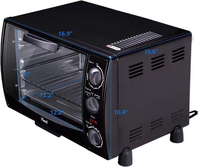 Alt view image 6 of 9 - Rosewill 6 Slice Toaster Oven Countertop, Large Capacity for 12 Inch Pizza with Bakeware Pan Broiler Rack RHTO-13001