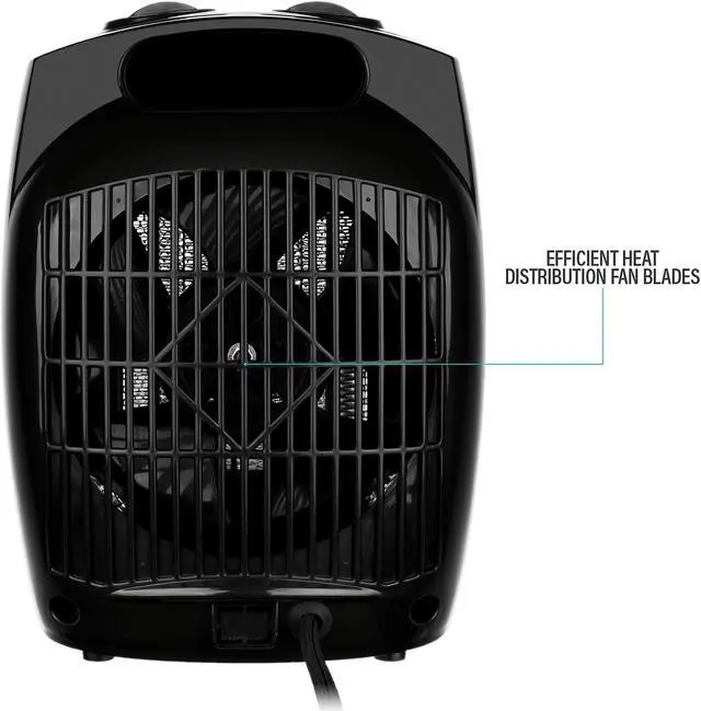 Alt view image 2 of 6 - Rosewill RHAH-13001 Space Heater | Small Room Heater with Adjustable Thermostat | Ceramic Element | Safety Tip Over Switch |1500 Watt Quick Heat, RHAH-13001