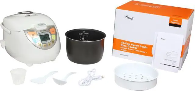Alt view image 7 of 6 - Rosewill RHRC-13002 White 10-Cup Fuzzy Logic Rice Cooker