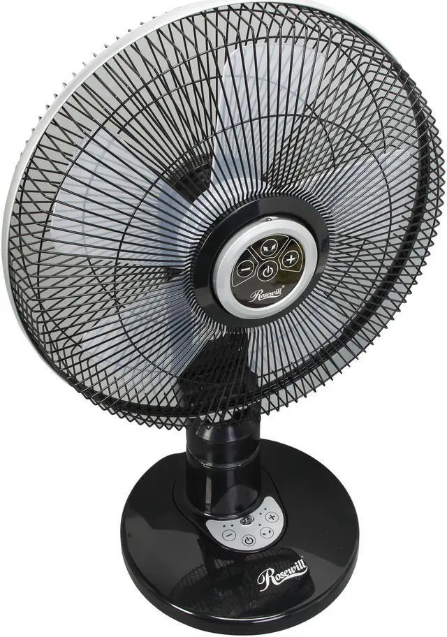 Alt view image 6 of 8 - Rosewill RHFN-14002 – Quiet, 4-Speed 12-Inch Oscillating Table Fan with Remote Control – Black