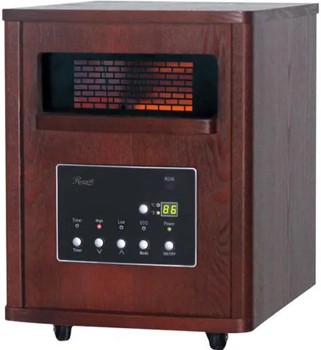 Main image of Rosewill RHWH-14001 - 1500-Watt Room Heater in a Stylish Wooden Cabinet with 6 Infrared Tubes and Remote – Cherry