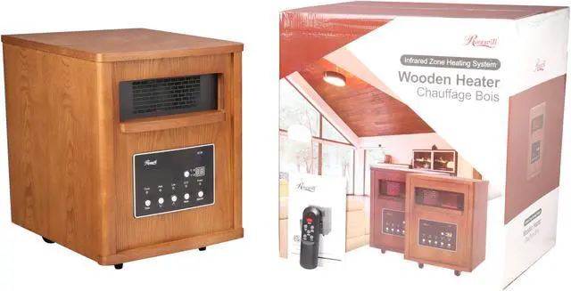 Alt view image 6 of 6 - Rosewill RHWH-14002 - 1500-Watt Room Heater in a Stylish Wooden Cabinet with 6 Infrared Tubes and Remote – Oak