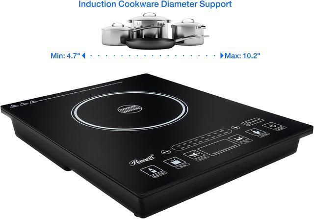 Alt view image 7 of 11 - Rosewill 1800W Portal Induction Cooktop Burner | Large Digital Screen Display | 1800 Watt | 5 Pre-Programmed Cooktop Settings | Stainless Steel Pot Included | 10" 3.5 QT - RHAI-15001