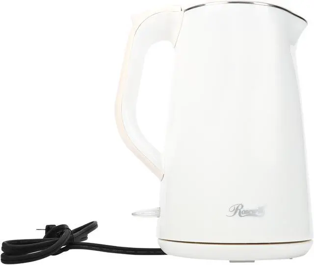 Alt view image 3 of 7 - Rosewill RHKT-15001 1500-Watt 1.5L Double Wall Insulated Stainless Steel Pot Tea Water Electric Kettle, White