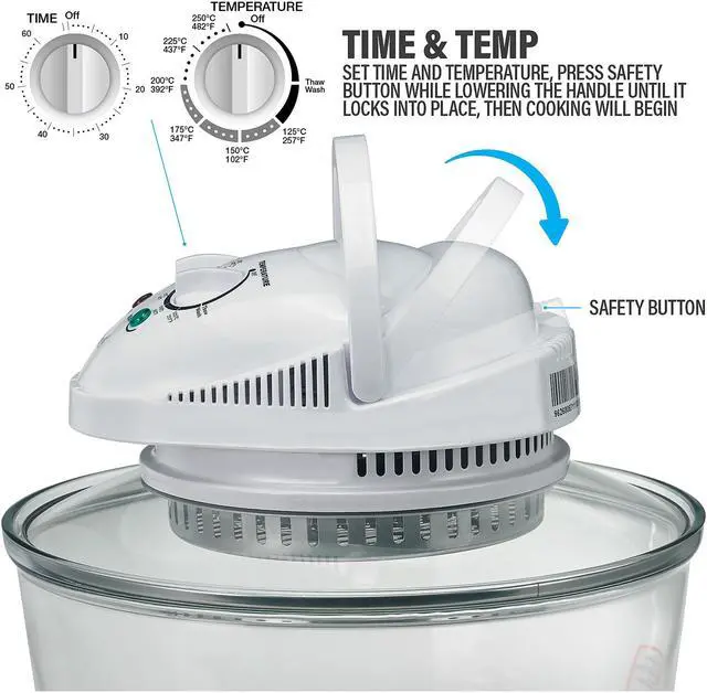 Alt view image 6 of 8 - Rosewill Infrared Halogen Convection Oven, 18-Qt, Bake, Broil, Steam, Roast and Grill, 257 to 482 Fahrenheit Temperature Range, 60-Minute Timer, Extender Ring - (R-HCO-15001)