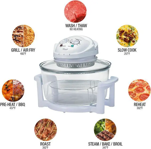 Alt view image 3 of 8 - Rosewill Infrared Halogen Convection Oven, 18-Qt, Bake, Broil, Steam, Roast and Grill, 257 to 482 Fahrenheit Temperature Range, 60-Minute Timer, Extender Ring - (R-HCO-15001)