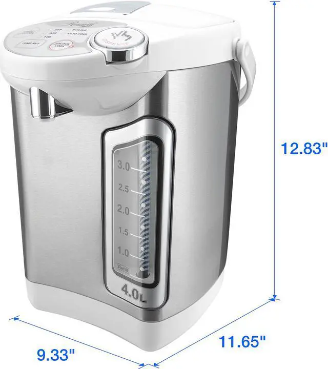Alt view image 3 of 8 - Rosewill Electric Hot Water Boiler and Warmer, 4.0 Liter Hot Water Dispenser, Stainless Steel | Great for Coffee, Tea, Soup, or Hot Cereal | White, R-HAP-15002