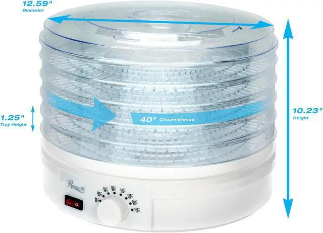 Alt view image 5 of 10 - Rosewill RHFD-15001 Countertop Portable Electric Machine Food Fruit Dehydrator | 95-158°F | 350W
