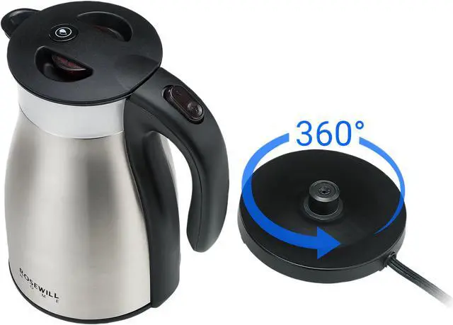 Alt view image 5 of 8 - Rosewill Electric Kettle, Double Wall Vacuum Insulated, Keep Cool or Hot Up to 6 Hours, 1.7 L Stainless Steel Thermal Pot, Fast Rapid Boiling | RHKT-17001