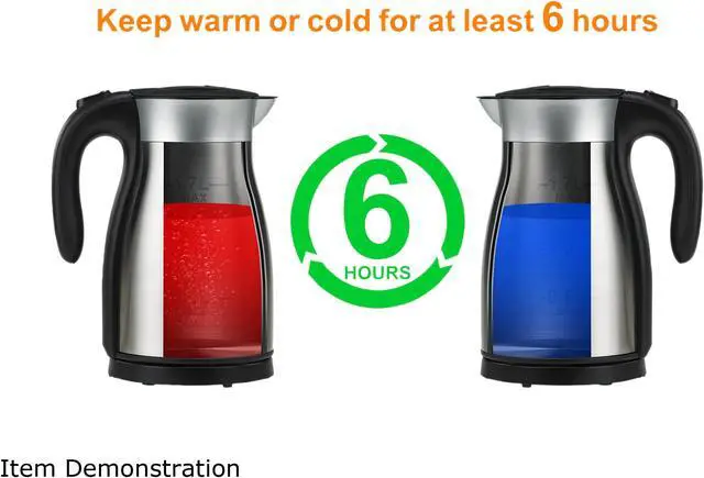Alt view image 6 of 8 - Rosewill Electric Kettle, Double Wall Vacuum Insulated, Keep Cool or Hot Up to 6 Hours, 1.7 L Stainless Steel Thermal Pot, Fast Rapid Boiling | RHKT-17001