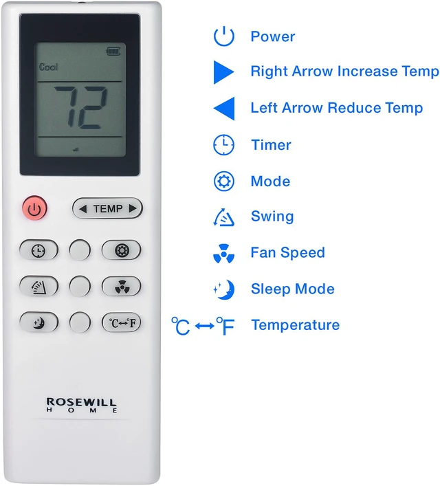 Alt view image 5 of 9 - Rosewill Portable Air Conditioner Fan & Dehumidifier, 3-in-1 Cool/Fan/Dry, 12000 BTU Quiet Energy Saving AC Unit - RHPA-18002