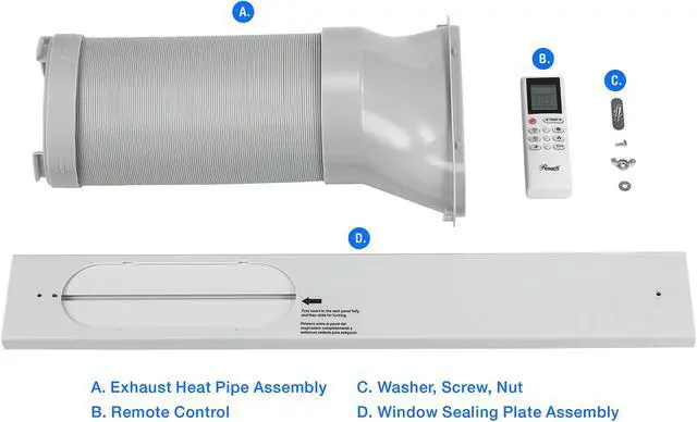 Alt view image 8 of 10 - Rosewill Portable Air Conditioner 12,000 BTU, 4-in-1: AC, Fan, Dehumidifier & Heater, Remote Control, Self-Evaporation, Up to 300 Sq.Ft., White - (RHPA-18003)