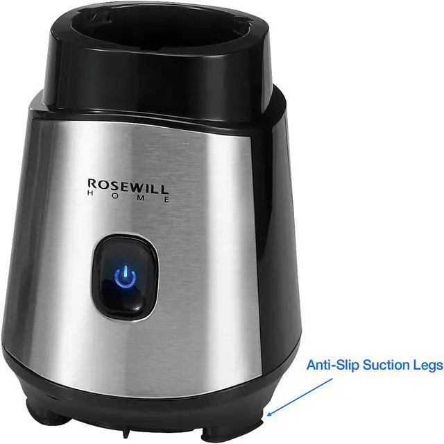 Alt view image 7 of 16 - Rosewill Single Server Blender with Vacuum Bottle, Portable Personal Size Juicer Smoothie Blender | 300 Watt Motor | 20 oz BPA-Free Dishwasher Safe Tritan Stainless Steel Blades - RHBL-18001