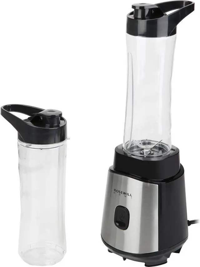 Alt view image 8 of 14 - Rosewill Single Serve Personal Blender for Smoothies, Juices & Shakes, Includes Two 20 oz. BPA-Free Travel Bottles, 300W, Black - (RHBL-18002)