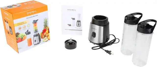 Alt view image 14 of 14 - Rosewill Single Serve Personal Blender for Smoothies, Juices & Shakes, Includes Two 20 oz. BPA-Free Travel Bottles, 300W, Black - (RHBL-18002)