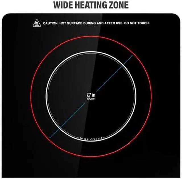 Alt view image 5 of 7 - Rosewill RHAI-19002 Portable Induction Cooktop Countertop Burner, 1500W Electric Induction Cooker with 15 Temperature Settings, 15 Power Levels, 8 Preset Modes