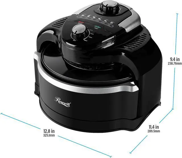 Alt view image 6 of 6 - Rosewill 7.4-Qt Air Fryer Convection Oven Multicooker, Healthy Cooking, Oil-Less, 1000W, 250 to 480 Temperature Range, Infrared Countertop, 60-Minute Timer, Dishwasher Safe - (RHCO-19001)