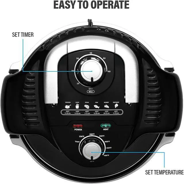 Alt view image 4 of 6 - Rosewill 7.4-Qt Air Fryer Convection Oven Multicooker, Healthy Cooking, Oil-Less, 1000W, 250 to 480 Temperature Range, Infrared Countertop, 60-Minute Timer, Dishwasher Safe - (RHCO-19001)