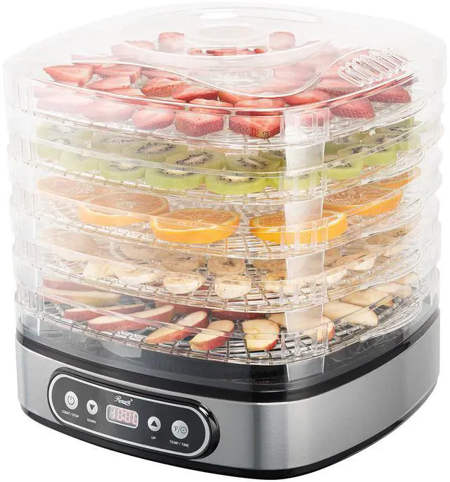 Alt view image 4 of 7 - Rosewill Essential Food Dehydrator, 5 Stackable Trays with Adjustable 48H Timer and Temperature Control - Electric Food Preserver for Jerky, Fruits, Veggies, Meat & Dog Treats, Large capacity