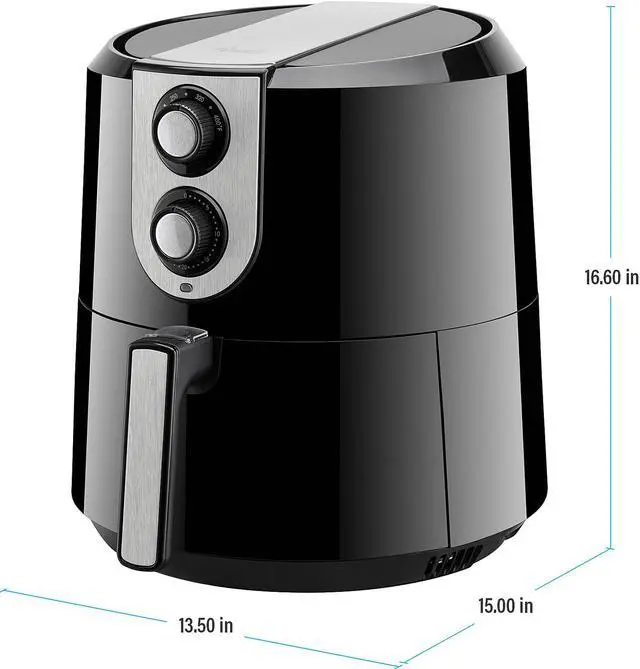 Alt view image 6 of 8 - Rosewill 5.8-Qt XL Air Fryer, Healthy Cooking, Oil-Less, 1800W, 180 to 400 Temperature Range, 30-Minute Timer, Dishwasher Safe - (RHAF-16003V3)