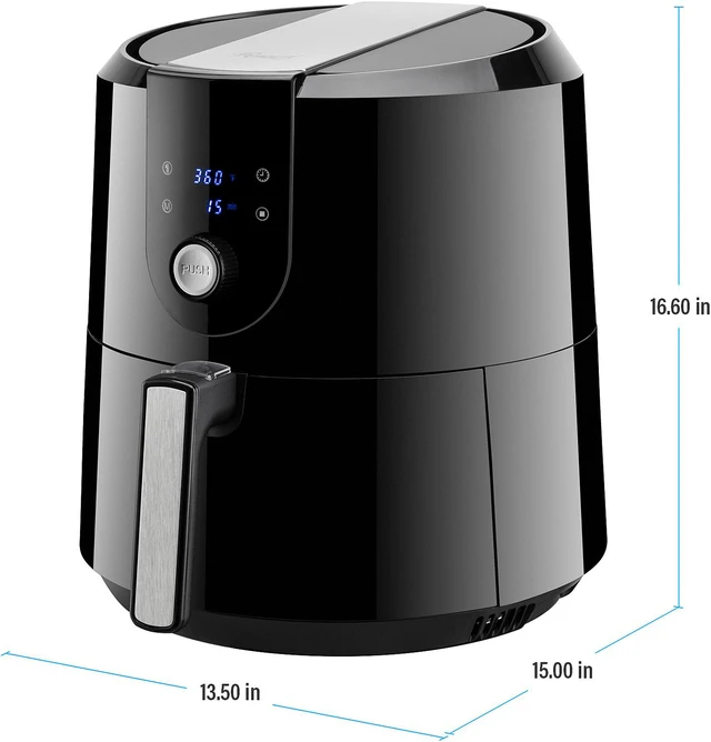 Alt view image 3 of 8 - Rosewill RHAF-19001 XL Air Fryer 5.8-Quart (5.5-Liter) Extra Large Capacity with Temperature/Timer Settings and 7 Cooking Presets, 1800W Oil-Less Low-Fat Air Frying