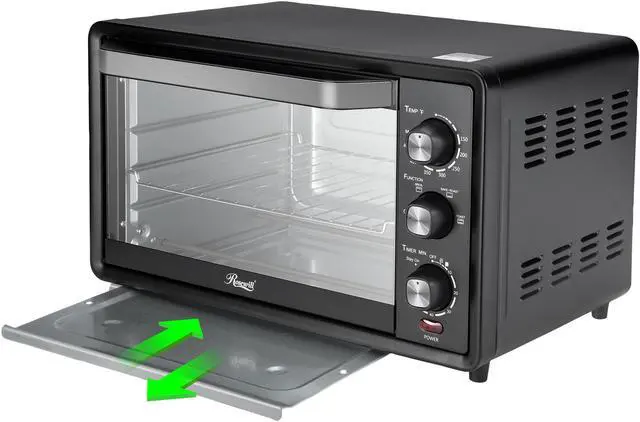 Alt view image 4 of 7 - Rosewill RHTO-19001 19L 6-Slice Toaster Oven with Timer & Temperature Settings | 19-Liter Large Capacity |Stainless Steel Countertop Toaster Oven with Baking Pan and Broil Rack | Black