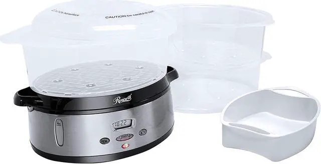 Alt view image 2 of 7 - Rosewill 3 Tier Digital Food Steamer with BPA-Free Stackable Baskets, 90-Minute Timer with Quick Heating Function, 9.5-Qt, 800W - RHST-20001