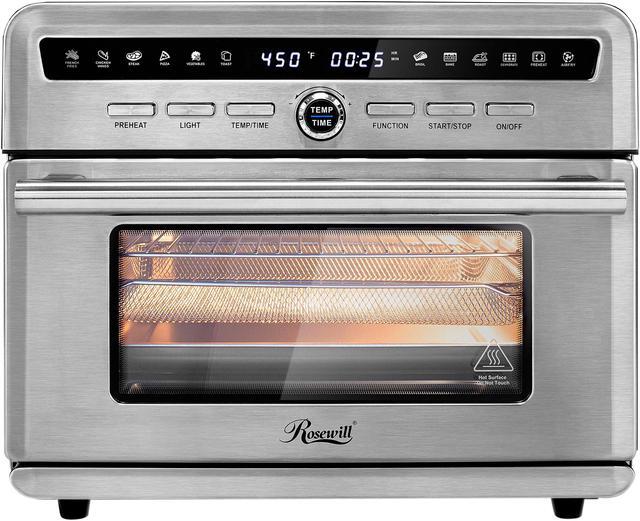 Alt view image 5 of 7 - Rosewill Air Fryer Convection Toaster Oven, 26.4 Qt, 10 Cooking Presets, Built-In Timer, Digital Display, Includes 4 Trays and Recipe Book, Stainless Steel - (RHTO-20001)