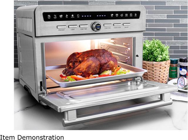 Alt view image 8 of 7 - Rosewill Air Fryer Convection Toaster Oven, 26.4 Qt, 10 Cooking Presets, Built-In Timer, Digital Display, Includes 4 Trays and Recipe Book, Stainless Steel - (RHTO-20001)