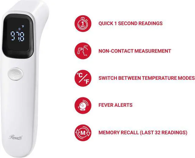 Alt view image 4 of 5 - Rosewill AET-R1D1 Non-Contact Digital Infrared Temperature Gun Thermometer, Accurate Instant Readings, Fever Temperature Measure Tool for All People