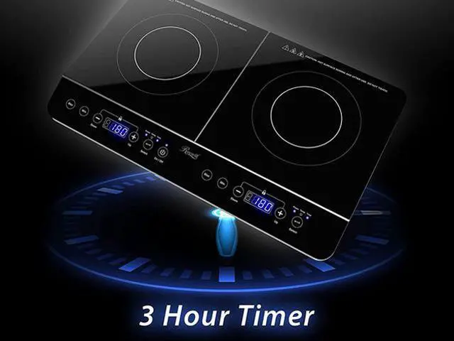 Alt view image 6 of 7 - Rosewill Dual Induction Cooktop Burner, 1800W Double Electric Stove Tops, Digital Touch Sensor Panels for Independent Settings, Timer, Auto Shut-Off, Child Safety Lock, Energy & Time Saving - (RHDI-21001)