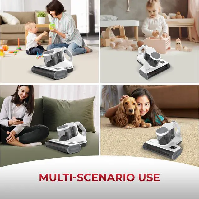 Alt view image 8 of 8 - Rosewill Mattress Vacuum Cleaner: Anti-allergen Bed Vacuum Cleaner with UV-C Light & High Heating Tech, 450W 16Kpa Strong Suction, Deep Cleaning Handheld Vacuums for Sofa/Bed/Pet Hair - Corded - White