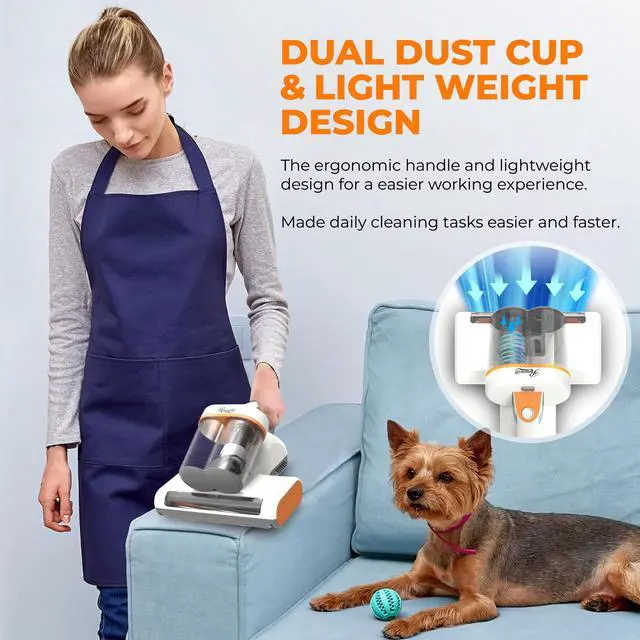 Alt view image 6 of 6 - Rosewill Mattress Vacuum Cleaner: Anti-allergen Bed Vacuum Cleaner with UV-C Light & High Heating Tech, 350W 13Kpa Strong Suction, Deep Cleaning Handheld Vacuums for Sofa/Bed/Pet Hair - Corded - OW