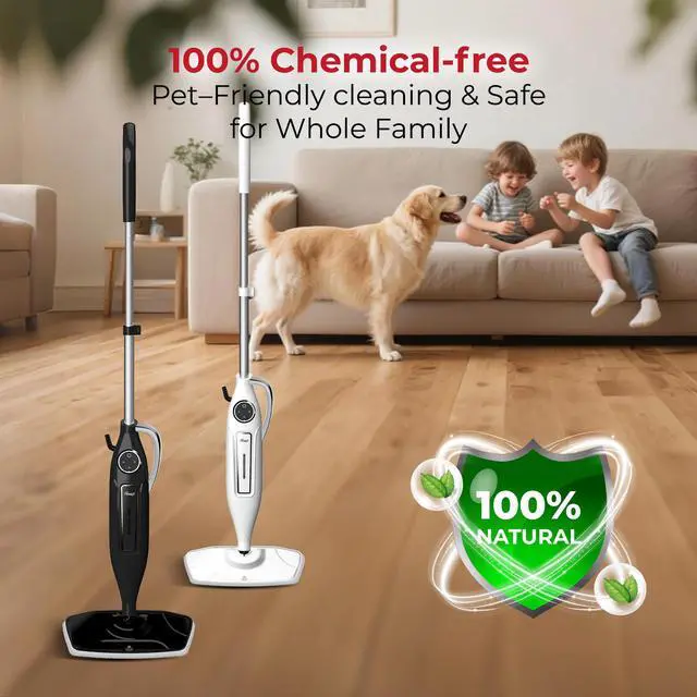 Alt view image 6 of 8 - Rosewill 11-in-1 Steam Mop, 260°F Handheld Steam Cleaner, 1200W Detachable Steam Mops for Floor Cleaning,  Removable Tank, Multi-Purpose Steamer for Hardwood, Tile, Grout, Furniture- White