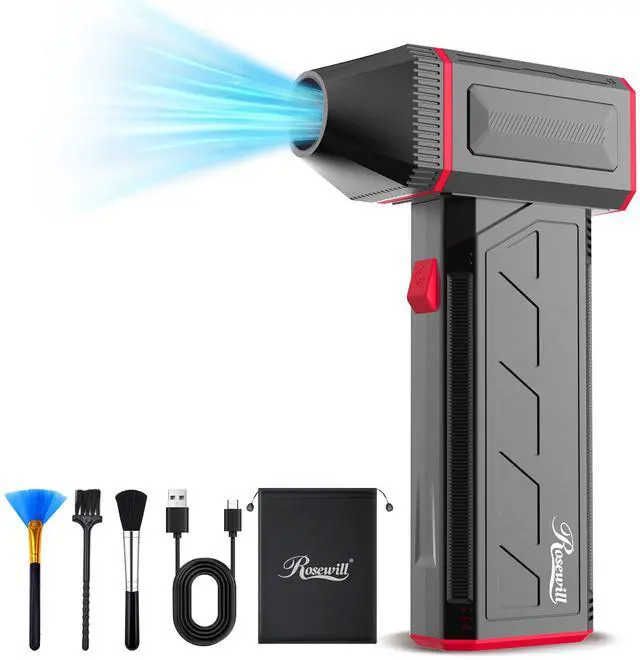 Main image of Rosewill Electric Air Duster - 120,000 RPM Super Power Cordless Compressed Air Duster, 3-Gear Adjustable Mini Blower with Fast Charging, Dust Blower for Computer, Keyboard, Pet, House, Outdoor and Car