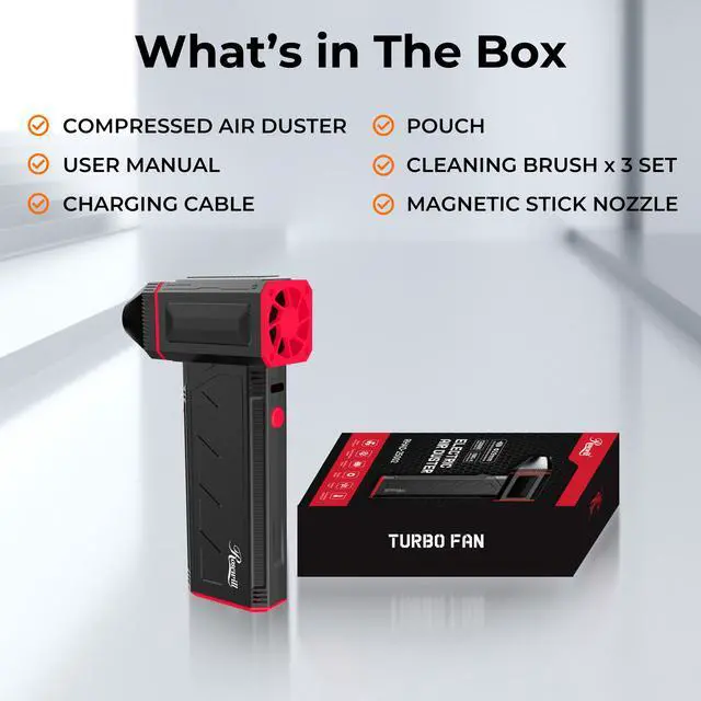 Alt view image 9 of 9 - Rosewill Electric Air Duster - 120,000 RPM Super Power Cordless Compressed Air Duster, 3-Gear Adjustable Mini Blower with Fast Charging, Dust Blower for Computer, Keyboard, Pet, House, Outdoor and Car