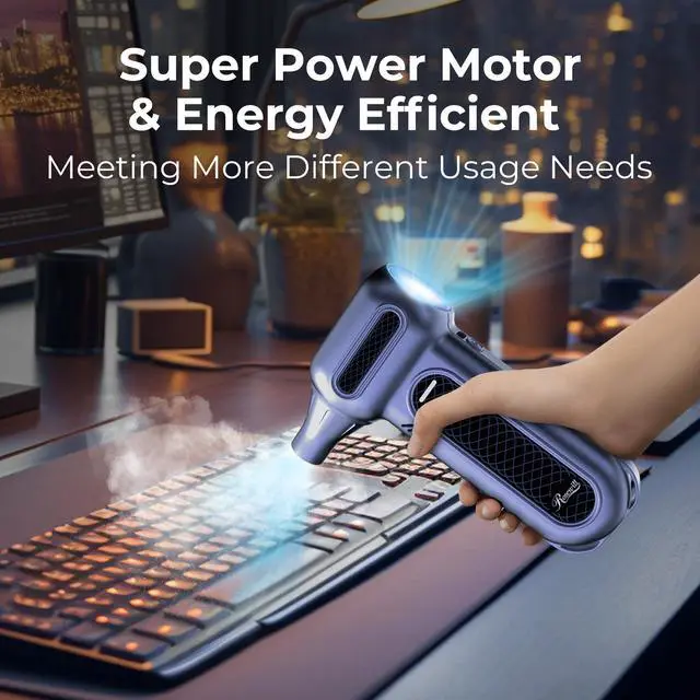 Alt view image 4 of 11 - Rosewill Electric Air Duster - 130,000 RPM Super Power Cordless Compressed with Turbo Mode, 4-Gear Adjustable Mini Blower with Fast Charging, Inflation and Suction, Dust Blower for Computer, Keyboard
